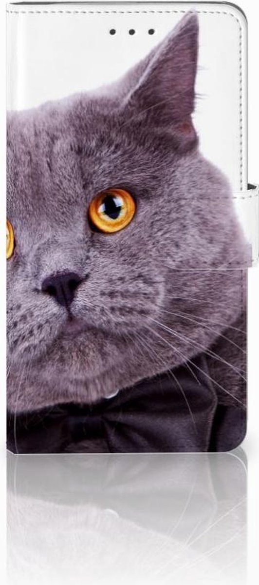 Samsung Galaxy J7 2016 Telefoonhoesje met Pasjes Kat