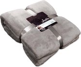 Unique Living Justin - Fleece polyester - Plaid - 150x200 cm - Nickel Grey