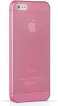 Apple iPhone 5 5S, 0.35mm Ultra Thin Matte Soft Back Skin case Transparant Roze Pink