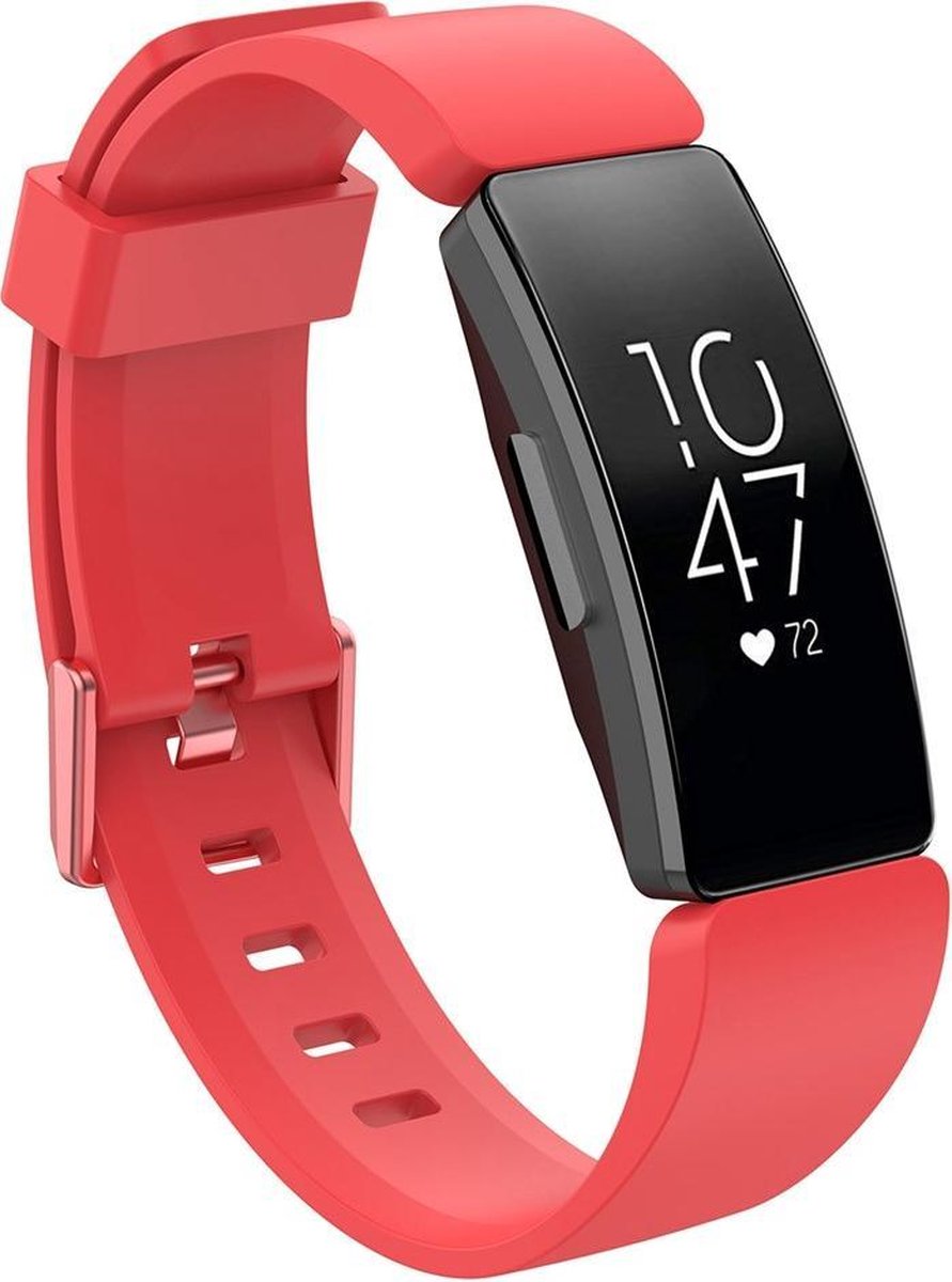 KELERINO. Siliconen bandje geschikt voor Fitbit Inspire (HR) - Rood - Small