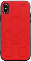 Hexagon Hard Case voor iPhone X / iPhone XS Rood
