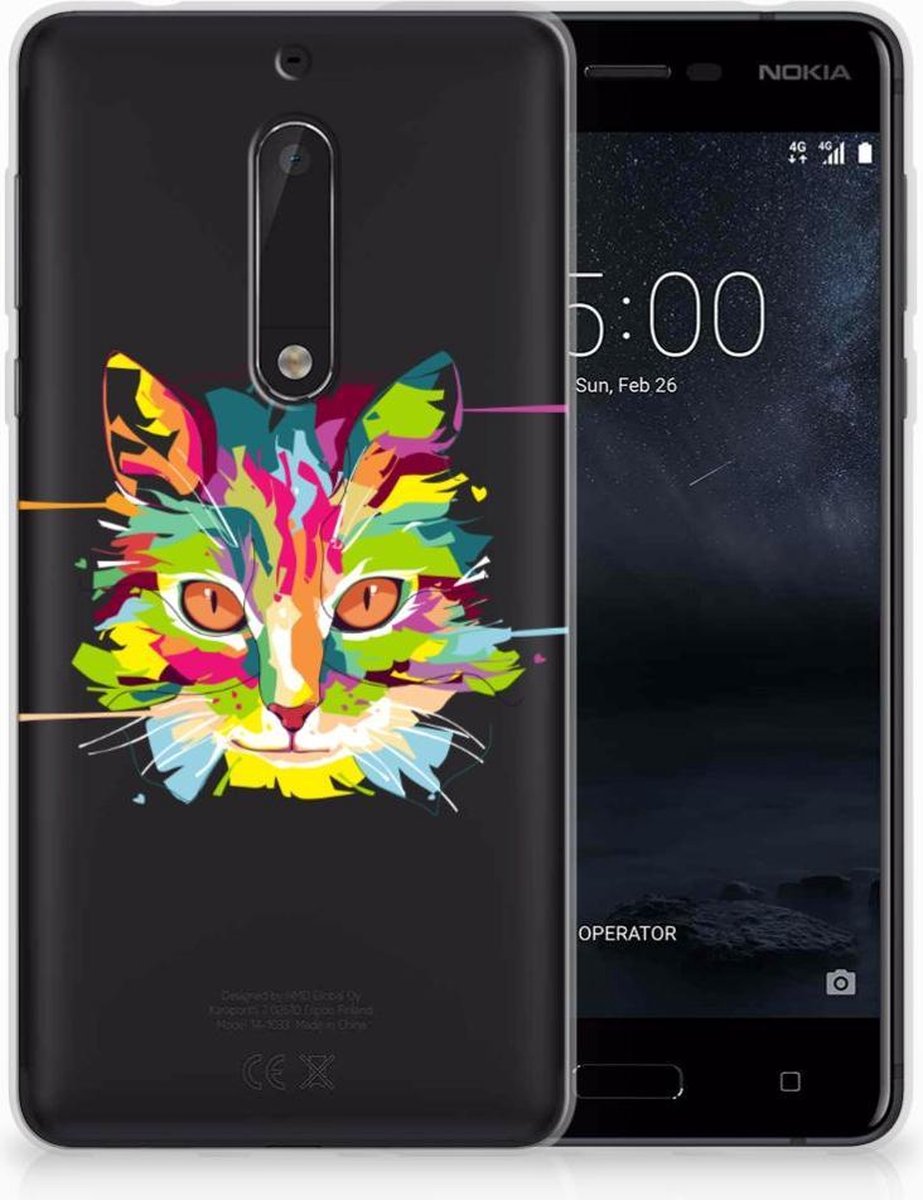 TPU Hoesje voor Nokia 5 Telefoonhoesje met Naam Cat Color
