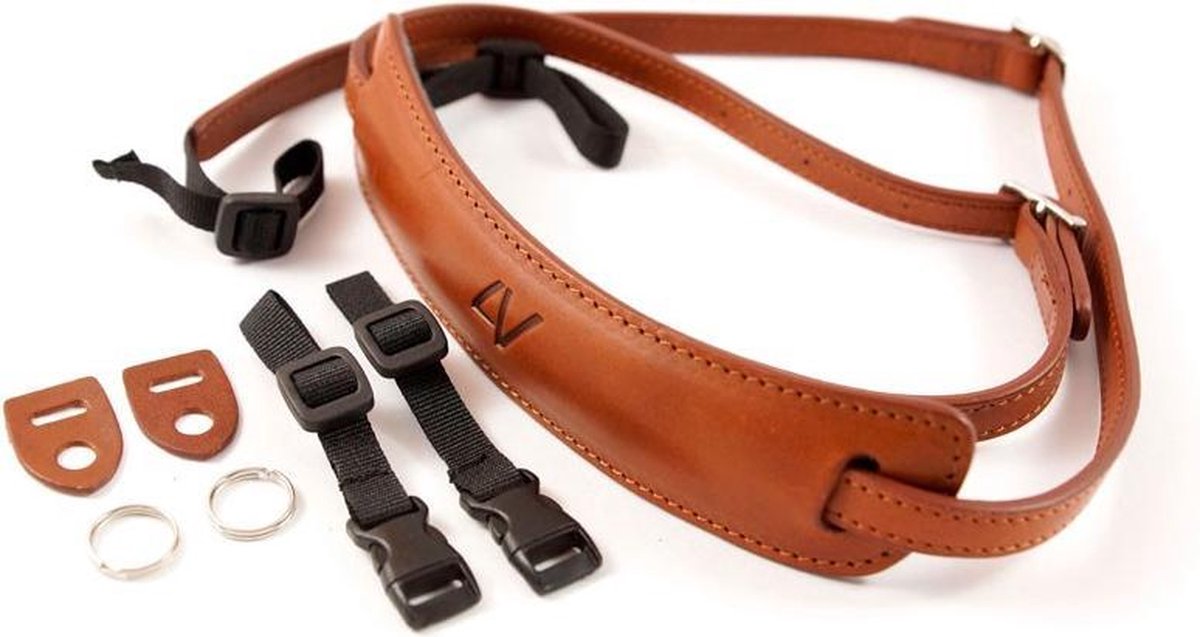 4V Lusso Medium Neck Strap Tuscany Leather Brown/Brown