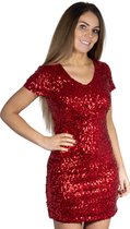Pailletten jurkje – Rood- Maat XS