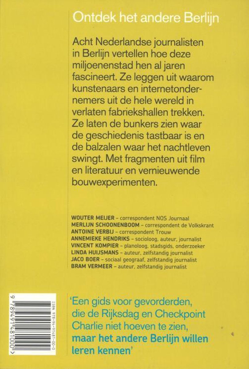 Berlijn voor gevorderden - back cover