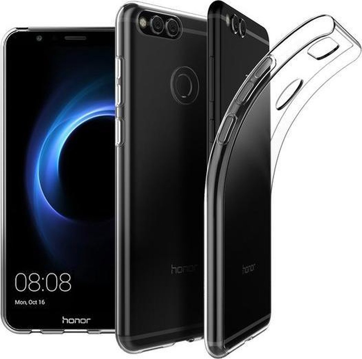 Transparant Tpu Siliconen Backcover Hoesje Geschikt voor Huawei Honor 7X