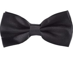 Fako Fashion® - Vlinderstrik - Vlinderdas - Satijn - 12.5cm - Zwart