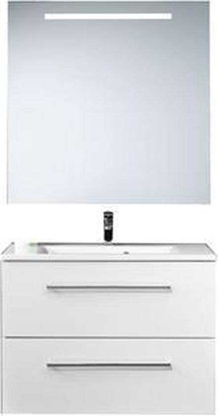 metriek spoor vreugde Plieger Qubic meubelset met spiegel 60cm met verlichting wit 0957651 |  bol.com