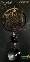 Nature's Melody Spinner COSMO PENDENTIF Mandala 9.5cm AVEC CRYSTAL SUNDROP cristal de verre sous 45CM La longueur est mesurée à partir du fil de suspension jusqu'au fond du verre.