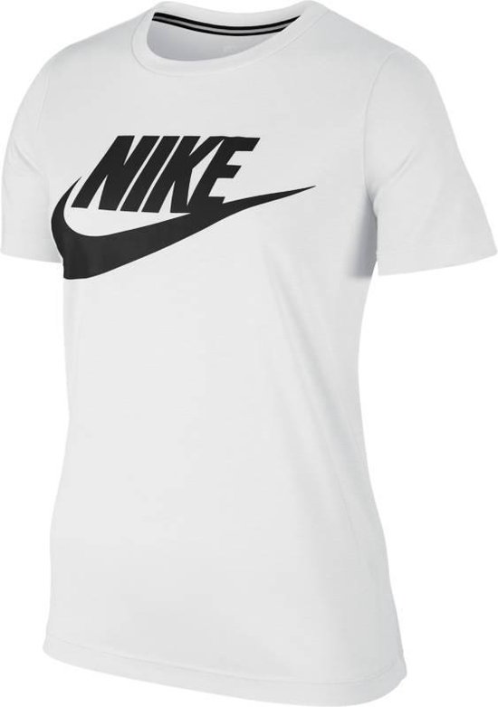 Nike Essential Top Sportshirt Dames - White/White/(Black) | bol.com