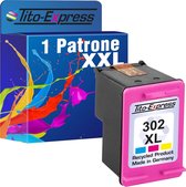 Set van 1x gerecyclede inkt cartridge voor HP 302 XL Kleur