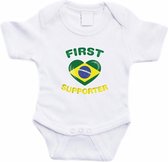 First Brazilie supporter rompertje baby 80 (9-12 maanden)