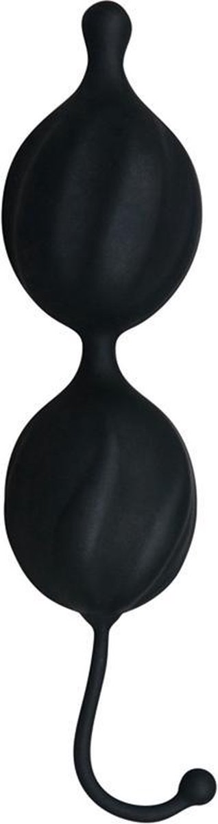 Goedkoopste Black Velvets – Siliconen Fluweelzachte Duo Ballen Voor Vaginaal of Anale Training met Interne Vibro Ballen - Zwart