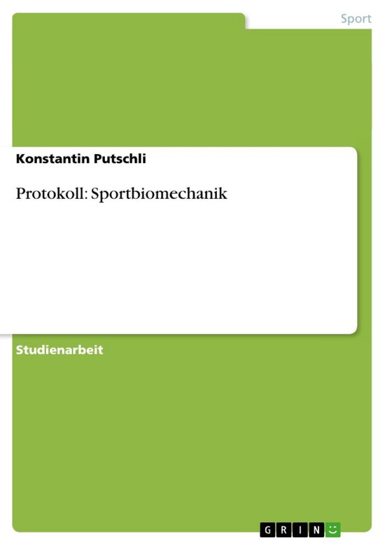 Protokoll: Sportbiomechanik - cover