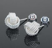 24/7 Jewelry Collection Knoop Oorbellen 3D Stud - Knopjes - Minimalistische Bolletjes - Zilver