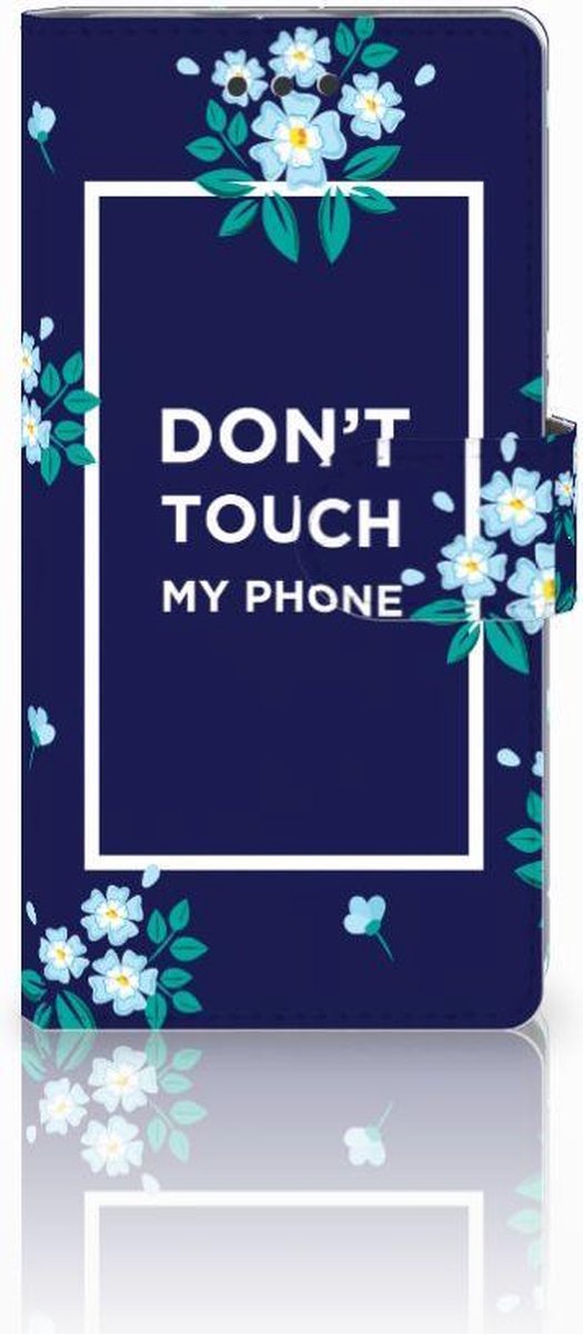 Huawei Ascend P8 Lite Portemonnee Hoesje Flowers Blue DTMP