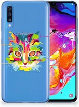 TPU-Siliconen Hoesje Geschikt voor Samsung A70 Cat Color