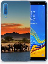 Geschikt voor Samsung Galaxy A7 (2018) TPU Hoesje Design Olifanten