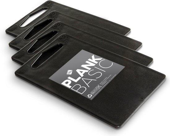 Inno Cuisinno Snijplank BASIC - set a 4 stuks - 25x15cm - zwart