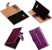 PU Cuir Lilas Nokia Lumia 735 Book / Wallet Case / Cover