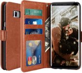 Samsung Galaxy S8 Book PU lederen Portemonnee hoesje Book case bruin