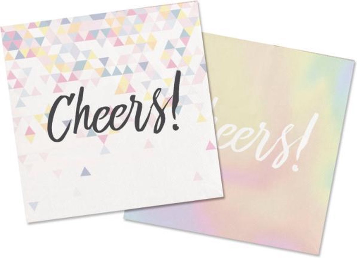 Folat - Cheers Parelmoer Servetten - 16 stuks 33x33 cm