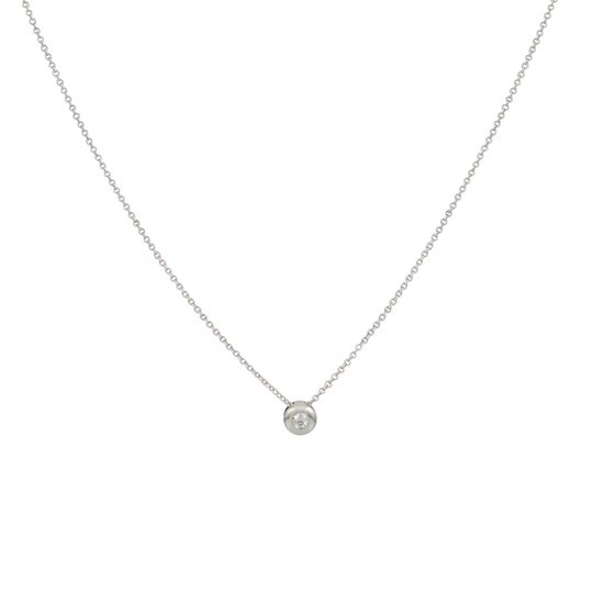 Glow ketting - rond - witgoud - diamant - 0.054ct - 45 cm bol.com
