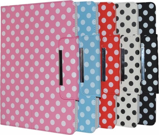 Prestigio Multipad Visconte Pro Diamond Class Polkadot Hoes met 360 graden Multi-stand, Roze, merk i12Cover