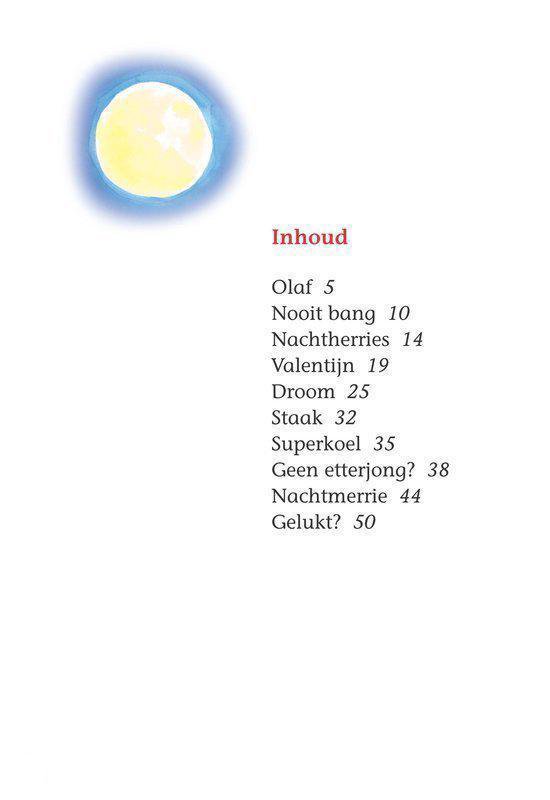 Inhoudsopgave van het boek 'Dolfje Weerwolfje'.