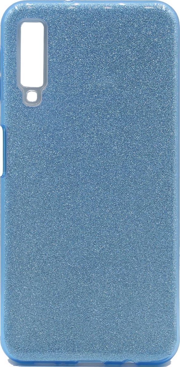 HB Hoesje Geschikt voor Samsung Galaxy A9 2018 - Glitter Back Cover - Blauw