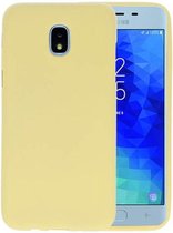 Bestcases Color Telefoonhoesje - Backcover Hoesje - Siliconen Case Back Cover voor Samsung Galaxy J3 (2018) - Geel