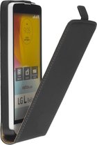 Lederen Zwart LG L Bello Flip Case Cover Hoesje