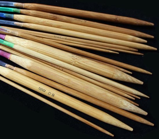 Cikonielf Ronde Breinaald Set 12 Maat 3.5 mm-12mm Veelkleurige Kunststof Ronde Breinaalden Sets Tweepuntige Breinaalden Gereedschapsset (80CM