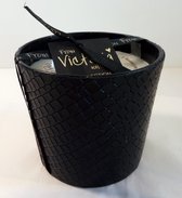 Victoria with Love -zwart-leder- Small - geurkaars-kaars-zwart leder op glas - Indoor