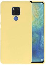 Bestcases Color Telefoonhoesje - Backcover Hoesje - Siliconen Case Back Cover voor Huawei Mate 20X - Geel
