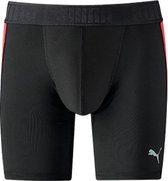 PUMA Active Style Long Boxer - 1-pack - Zwart/Rood - Maat M