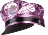 Roze glimmende politie pet