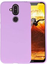 Bestcases Color Telefoonhoesje - Backcover Hoesje - Siliconen Case Back Cover voor Nokia 8.1 - Paars