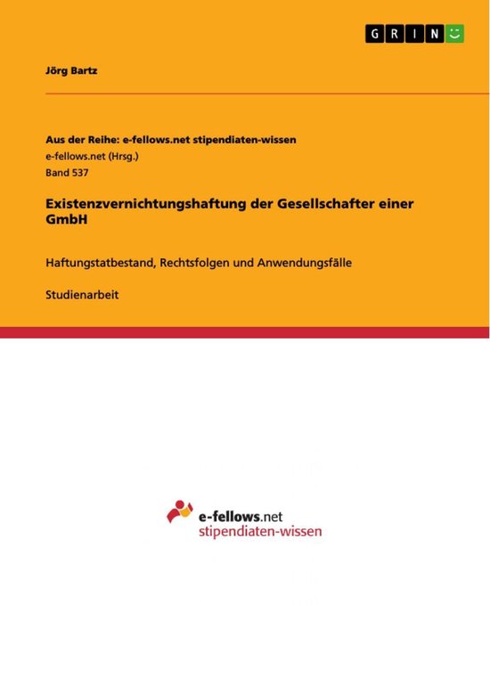 Existenzvernichtungshaftung der Gesellschafter einer GmbH - cover