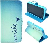 Smile Print wallet case hoesje geschikt voor iPhone 5 5S