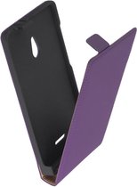 LELYCASE Lederen Paars Flip Case Cover Hoesje Nokia XL