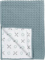 Meyco XO wiegdeken - 75x100 cm - Grijs/Stone green