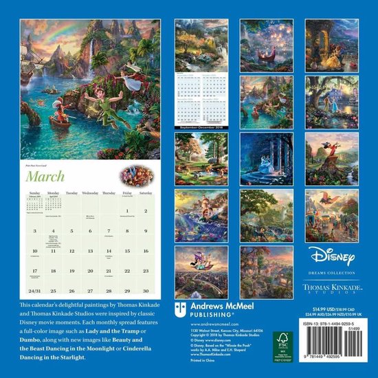 Thomas Kinkade Disney Dreams Kalender 2019 - Thomas Kinkade