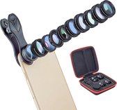 DrPhone APEX Series 10 in 1 HD Telefoon Camera Lens Kit - 10 verschillende lenzen - Fisheye - Groothoek- Macro - 2X