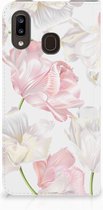 Geschikt voor Samsung Galaxy A30 Smart Cover Lovely Flowers