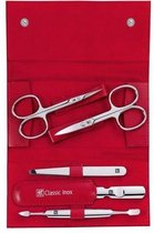 Zwilling® Classic Inox Manicure Etui Rundleer Rood, 5-delig