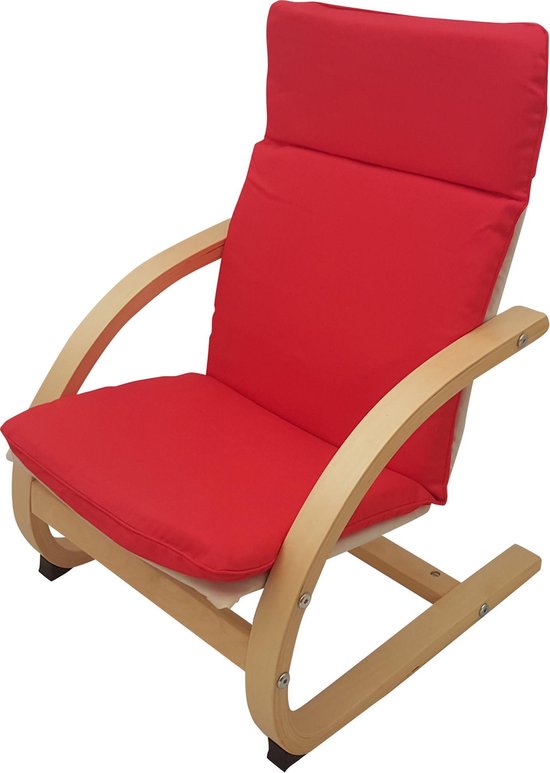 Sta op Gemeenten Politie Playwood - Houten relax stoel voor kinderen met rode bekleding -  kinderstoeltje | bol.com