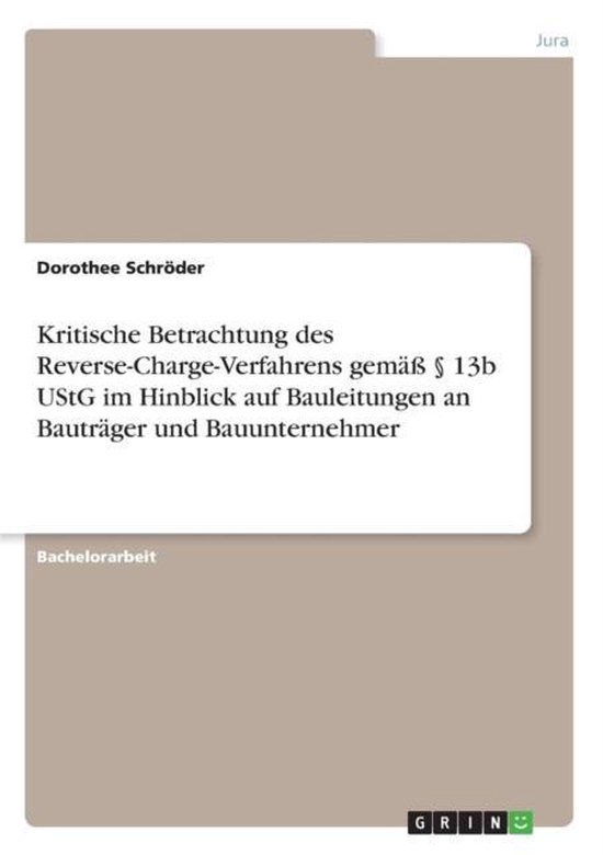 Kritische Betrachtung des Reverse-Charge-Verfahrens gemass 1 ... - cover