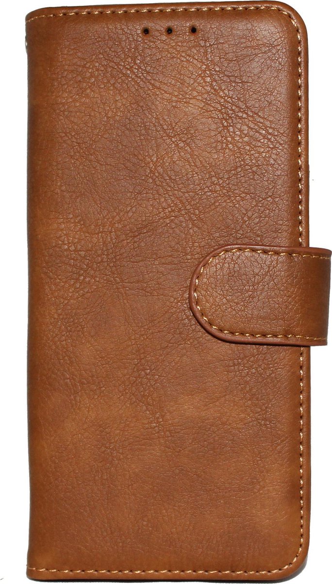 HB Hoesje Geschikt voor Apple iPhone X & XS - Bruin - Luxe Kunstlederen Portemonnee Book Case