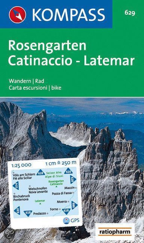 629: Rosengarten / Catinaccio Latemar 1:25, 000 - cover